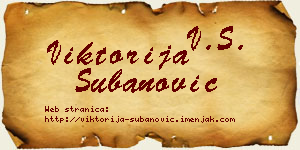 Viktorija Subanović vizit kartica